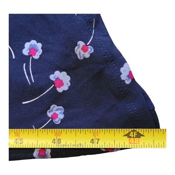Vince Camuto Floral Sheath Midi Dress Womens Med Blue Cowl Neck Ruched Romantic - Picture 10 of 10